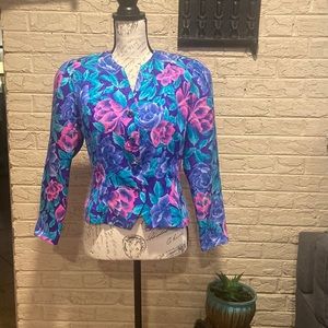 Brightly colored vintage silk jacket